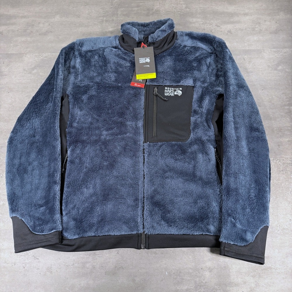 Mountain Hardwear Jacket Mens L Wilder Paths Blue Polartec High Loft Fleece $175
